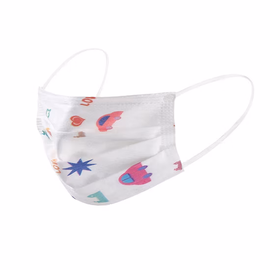 Kids Diposable Protective Face Mask, Earloop Type with Printing
