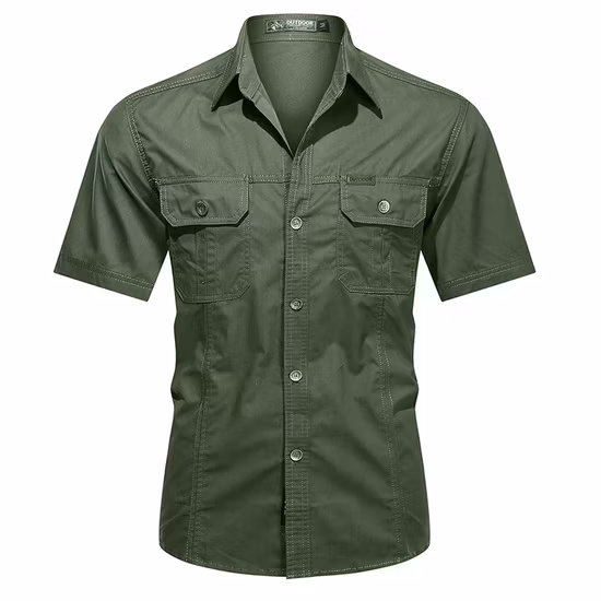Camisa Guayabera Cubana 100% Ramio de manga corta para hombre