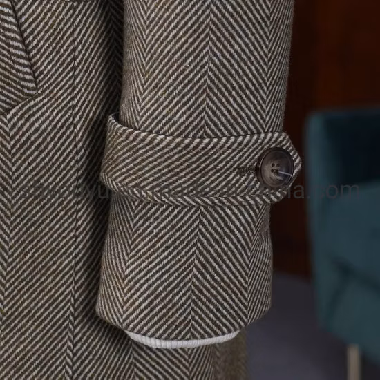 Gabardina para hombre Abrigo guisante Abrigo largo de invierno de un solo pecho Abrigo de negocios elegante clásico